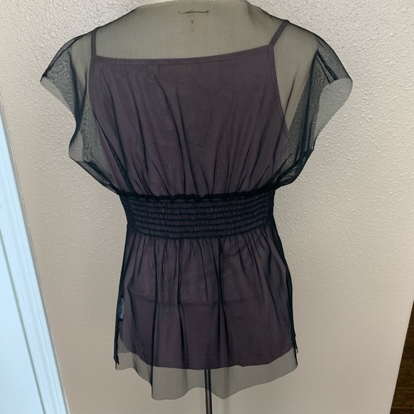 Karen Kane black sheer top, mauve tank top small - Picture 2 of 3